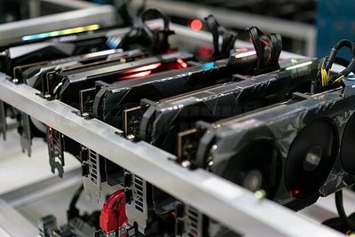 Modern mining farm equipped for the latest Monero mining hardware, blending efficiency and scalability