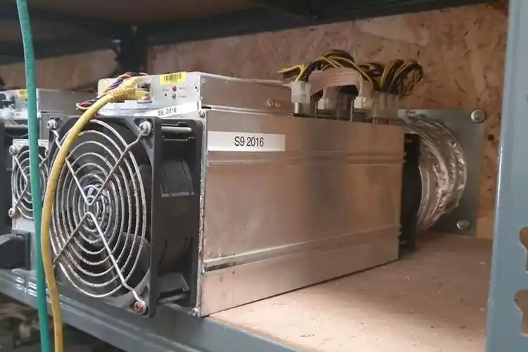 A large-scale mining farm with numerous mining rigs